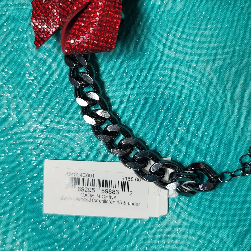 Betsey Johnson Valentine's Day Bows Holiday Jewel Ruby Red Necklace Jewelry❤️ - Picture 8 of 17